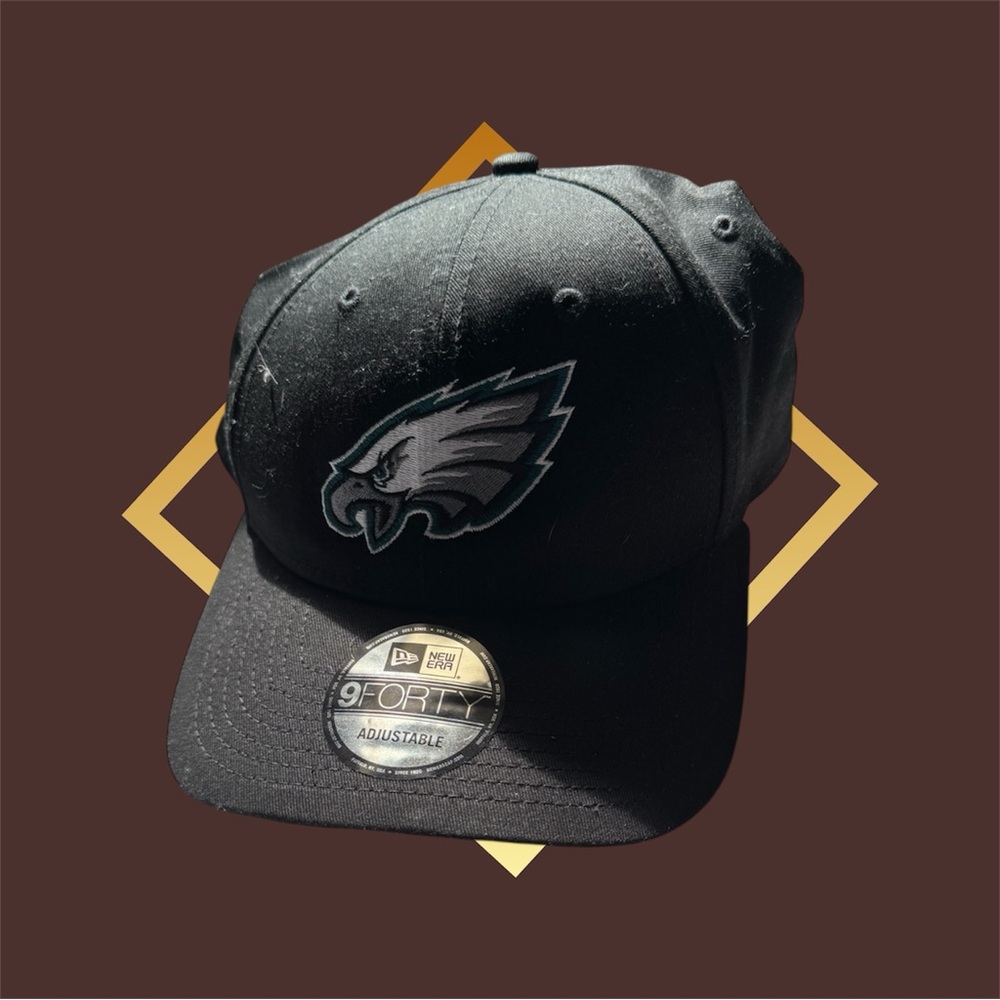 New Era Black Cap with Eagle Emblem